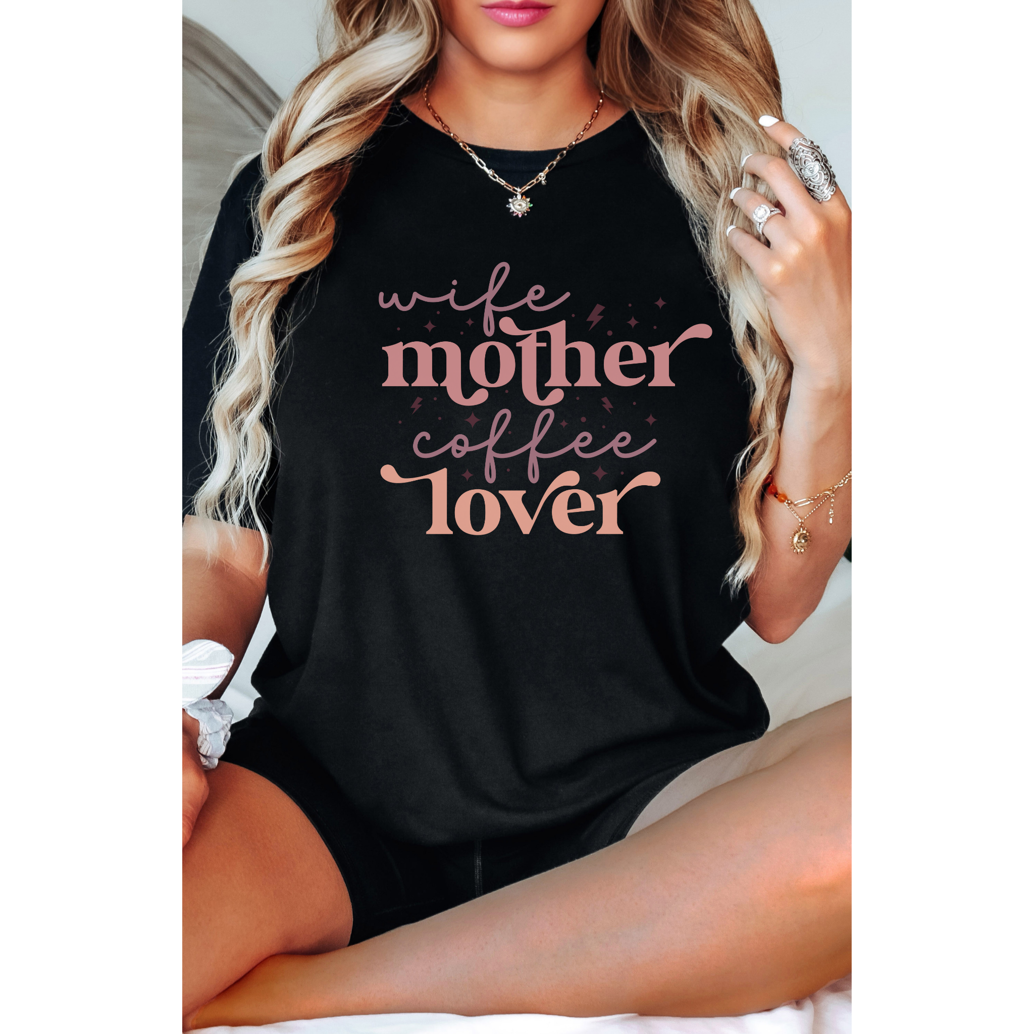 Wife Mother Coffee Lover Unisex Jersey Short Sleeve Tee