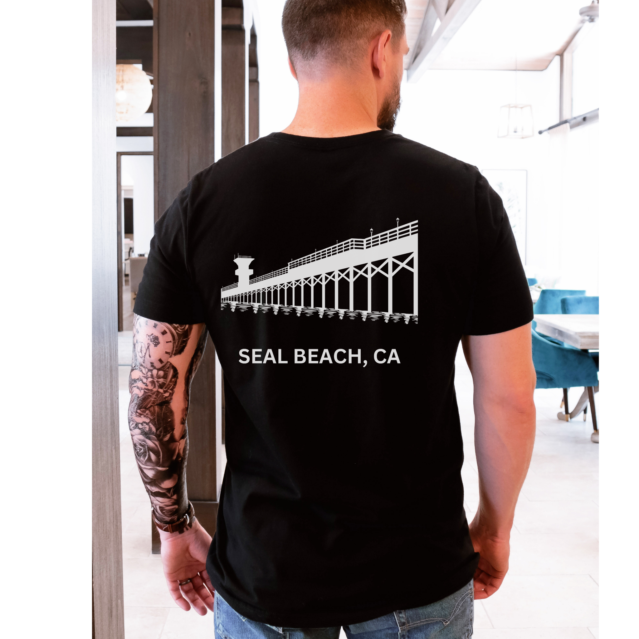 Seal Beach Pier Unisex Jersey Short Sleeve Tee